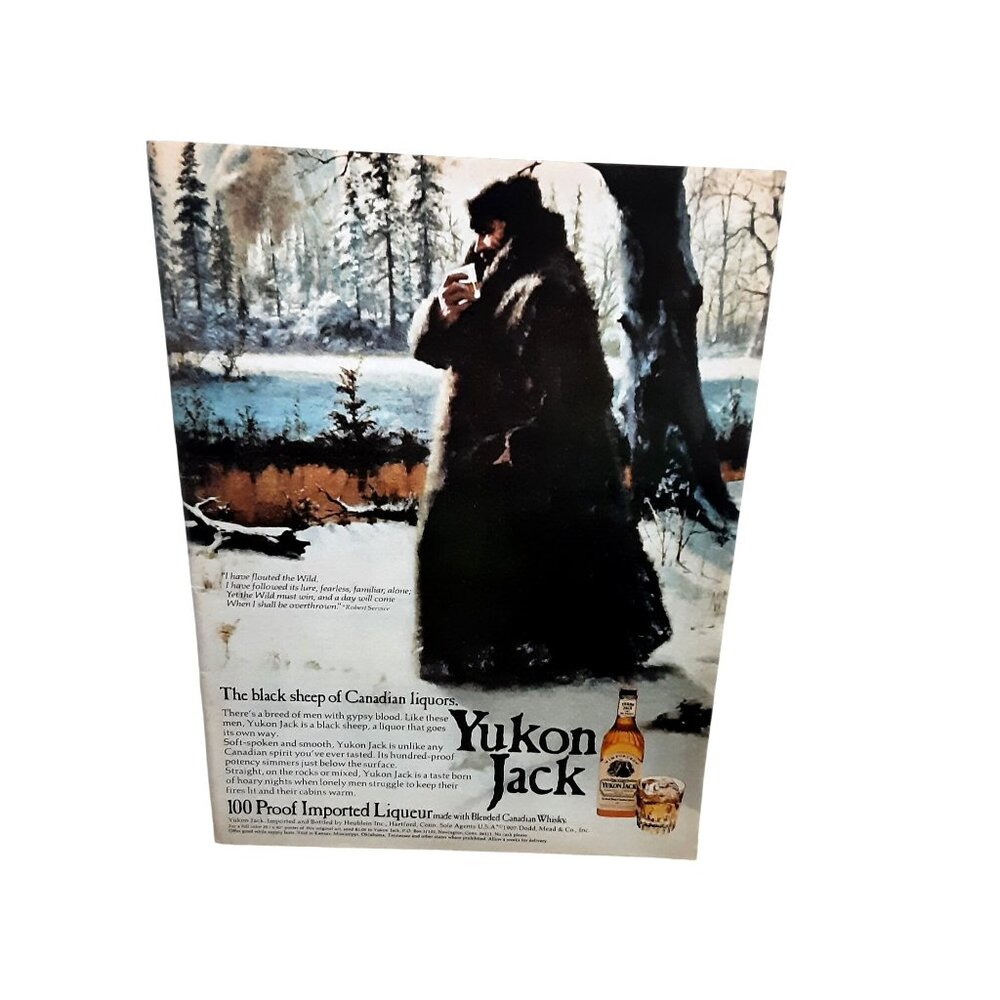 1976 Yukon Jack Black Sheep Of Canadian Liquors Original Print Ad vintage 70s